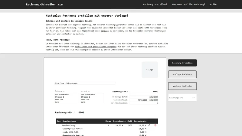 rechnung-schreiben.com - screenshot